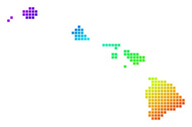 Noktalı piksel spektrum Havaii Adaları Haritası