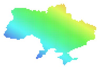 Crimea ile noktalı piksel spektrum Ukrayna harita