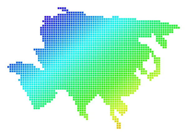 Gestippelde Pixel Spectrum Asia kaart — Stockvector