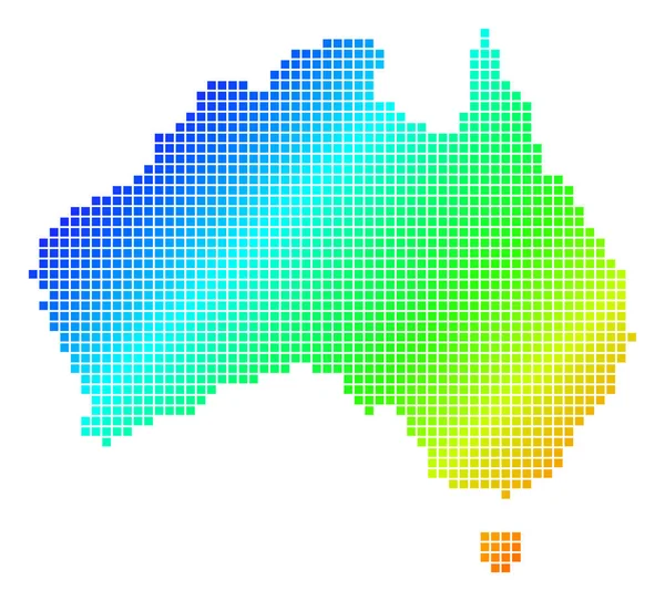 Carte du spectre de pixels pointillés Australie — Image vectorielle