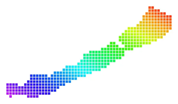 Mapa del lago Balaton de espectro de píxeles punteados — Vector de stock