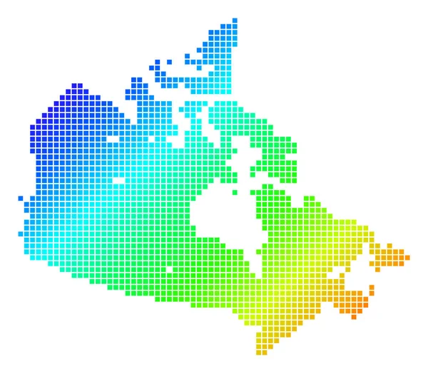 Mapa de Dotted Pixel Spectrum Canada — Vetor de Stock