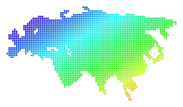 Пунктирною піксель спектру Європи і Азії карту — стоковий вектор