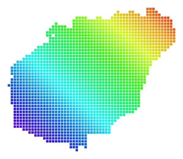Noktalı piksel spektrum Hainan Adası Haritası — Stok Vektör