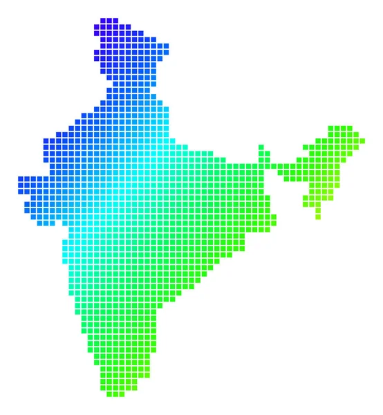 Pixel punteggiato Spectrum India mappa — Vettoriale Stock