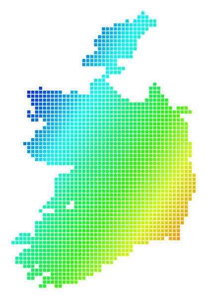 Carte de la République d'Irlande du spectre des pixels pointillés — Image vectorielle