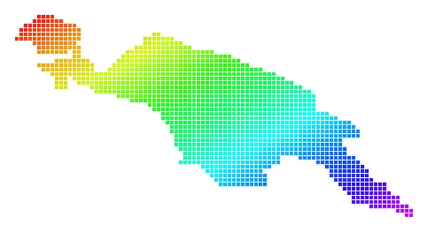 Gestippelde Pixel Spectrum Nieuw-Guinea Island kaart — Stockvector