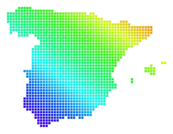 Espectro de píxeles punteados España Mapa — Archivo Imágenes Vectoriales