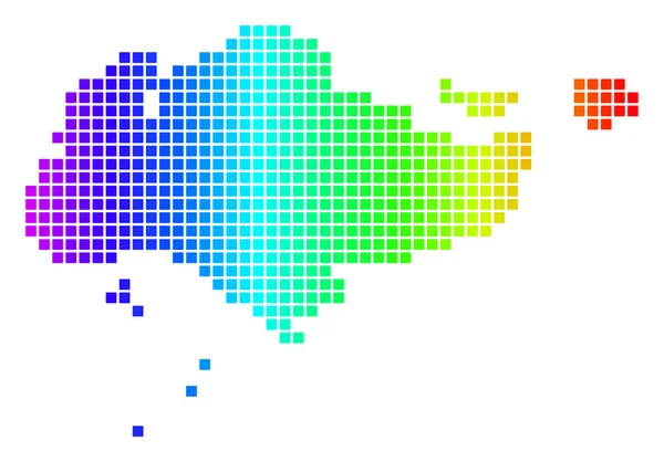 Spektrum Dot Singapur mapa — Stockový vektor