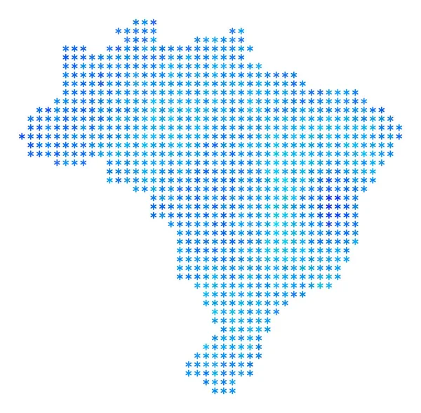 Donmuş Brezilya harita — Stok Vektör