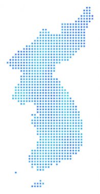 Kar tanesi Kuzey ve Güney Kore Haritası