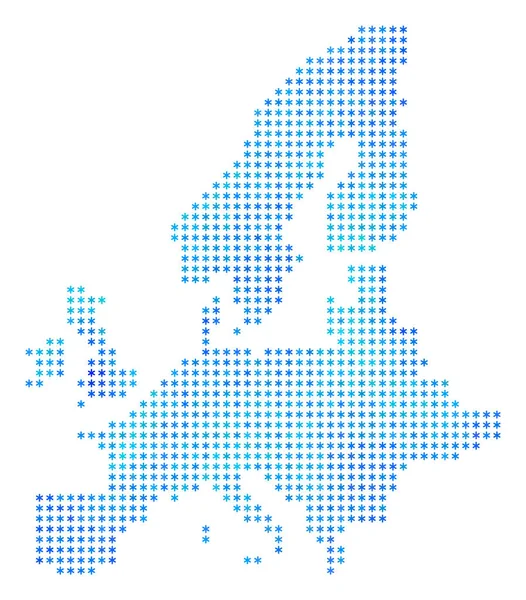 Schneeflocke Europäische Union Karte — Stockvektor