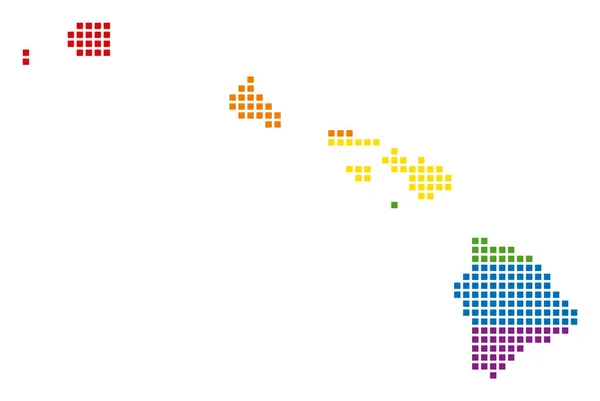 Spectrum Pixel Islas Havaii LGBT Mapa — Archivo Imágenes Vectoriales