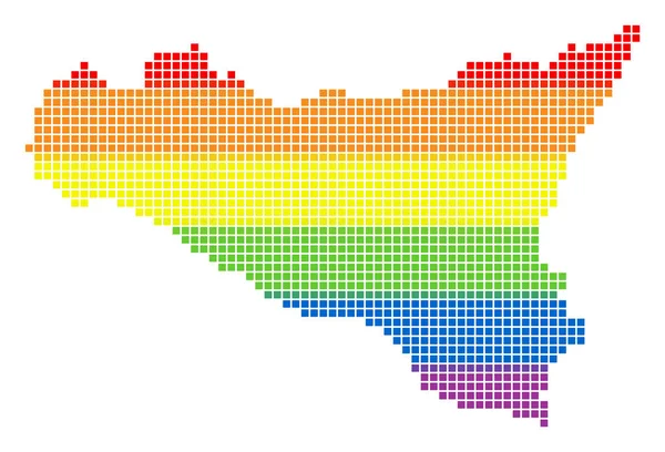 Mapa de Spectrum Dot LGBT Sicilia —  Vetores de Stock