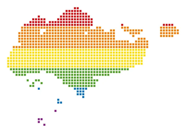 Спектр Плямистий ЛГБТ Сінгапур Карта — стоковий вектор