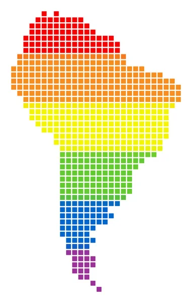 Spectrum Dot LGBT Sud America Mappa — Vettoriale Stock