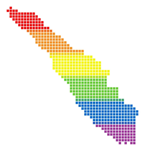 Spectrum Dotted LGBT Sumatra Island Mapa — Vector de stock