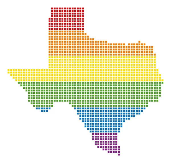 Spektrum Dot Lgbt Texas mapę — Wektor stockowy