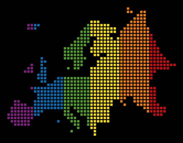 Mappa dello spettro Pixel LGBT Europa — Vettoriale Stock