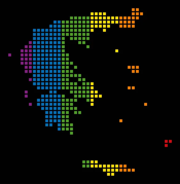 Spektrum gepunktet lgbt Griechenland Karte — Stockvektor