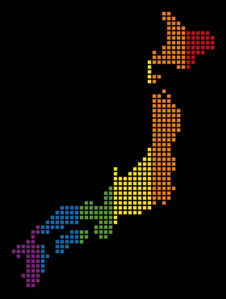 Spectrum Pixel hbt-Japan karta — Stock vektor