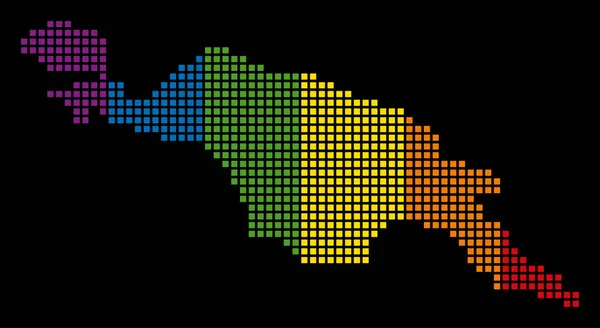 Mapa da ilha Spectrum Pixel LGBT Nova Guiné —  Vetores de Stock