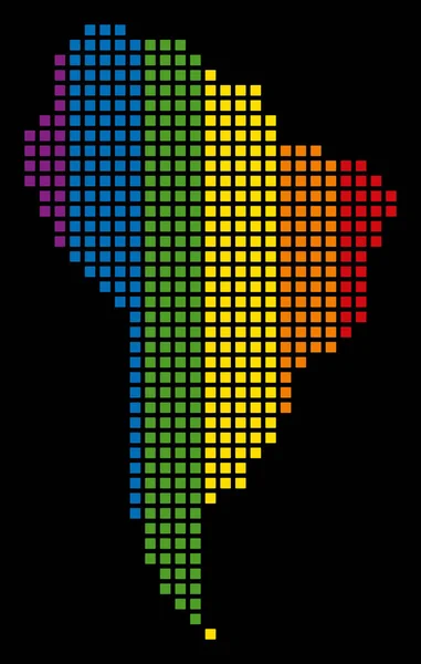 Spektrum pikseli Lgbt Mapa Ameryki Południowej — Wektor stockowy