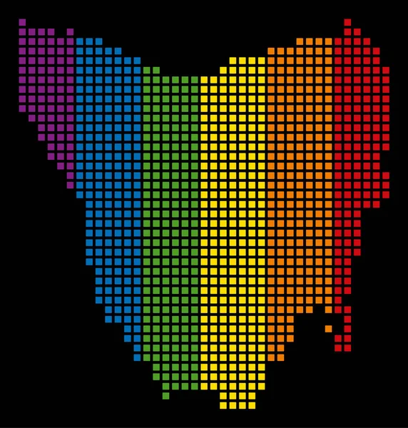 Карта острова Спектр Дот ЛГБТ Тасмания — стоковый вектор