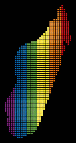 Mapa da ilha de Spectrum Dot LGBT Madagascar —  Vetores de Stock