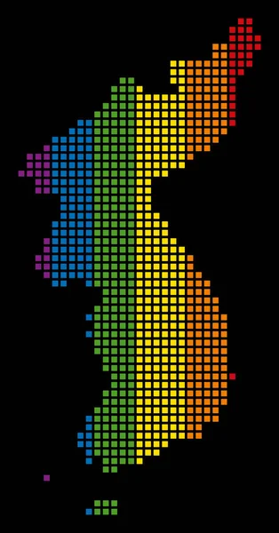 스펙트럼 도트 Lgbt 북한과 한국 지도 — 스톡 벡터