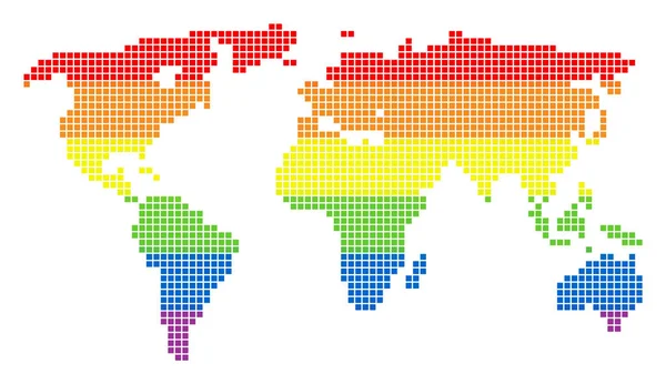 Mapa světa Lgbt Dot spektra — Stockový vektor