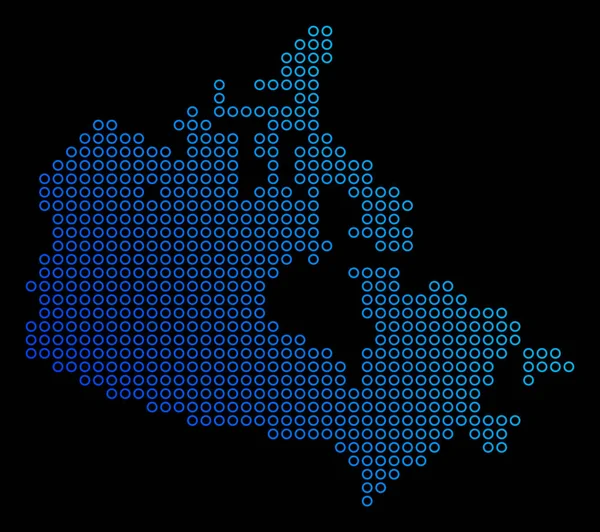 サークル ドット カナダ地図 — ストックベクタ