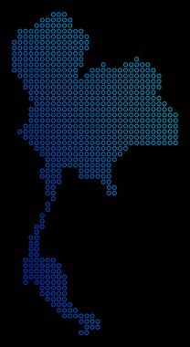 Yuvarlak nokta Tayland Haritası