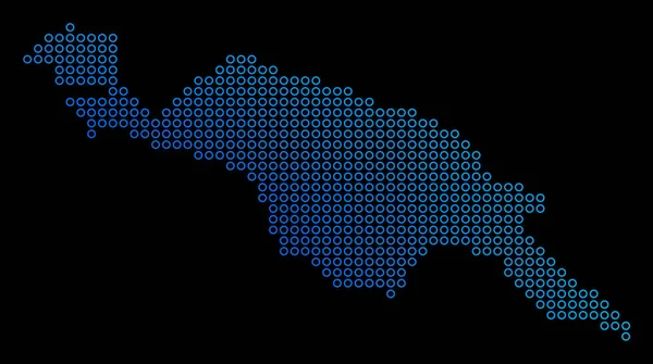 Cirkel Dot Nieuw-Guinea Island kaart — Stockvector