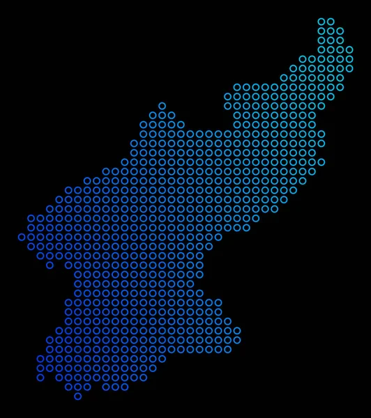 Runda Dot Nordkorea karta — Stock vektor