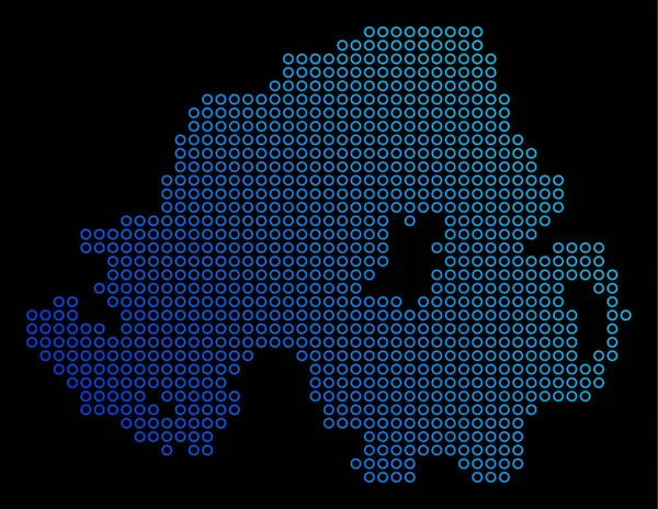 Mapa Irlandii Północnej koło kropka — Wektor stockowy