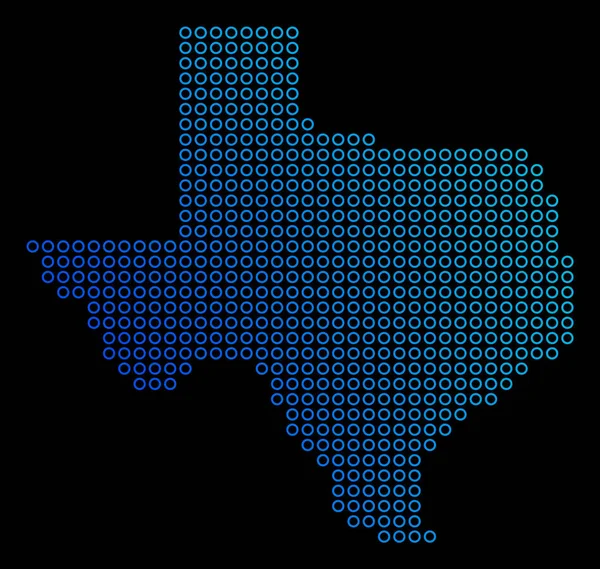 Mapa Round Dot Texas — Vetor de Stock