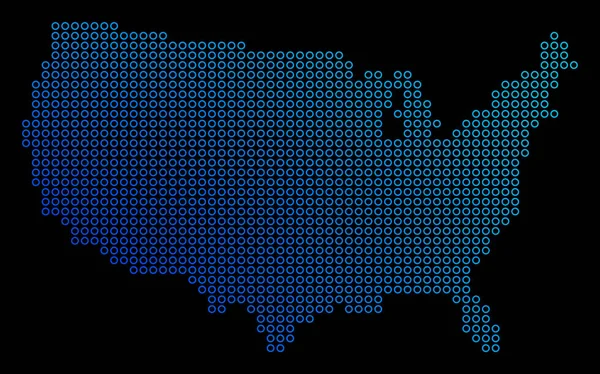 Kör Dot Usa megjelenítése — Stock Vector