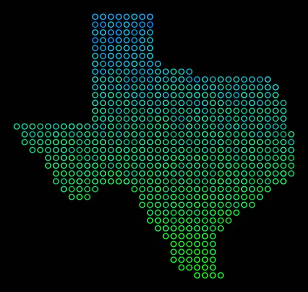 Mapa de ponto de círculo Texas — Vetor de Stock