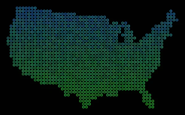 Mapa Usa Dot kruh — Stockový vektor
