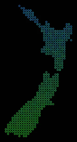 Circle Dot nya Zeeland karta — Stock vektor