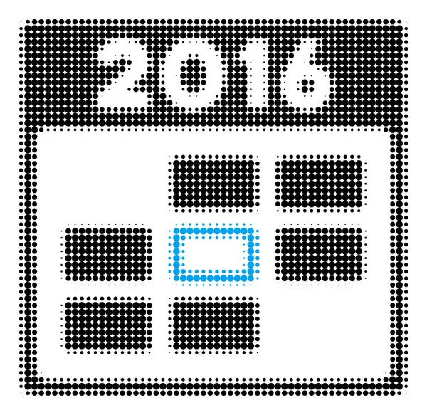 2016 Calendar Day Halftone Icon — Stock Vector