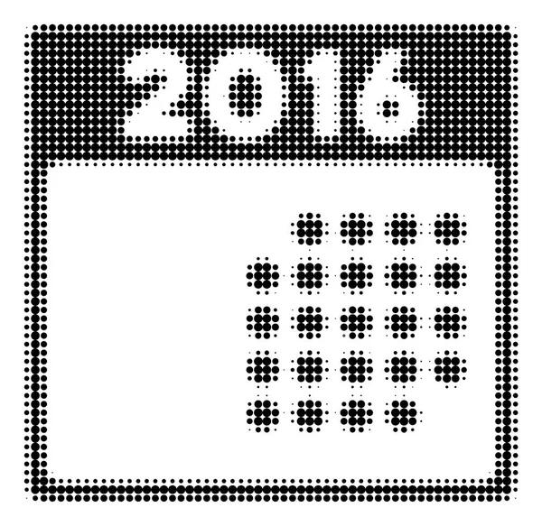 2016 Calendario del mes Icono de medio tono — Vector de stock