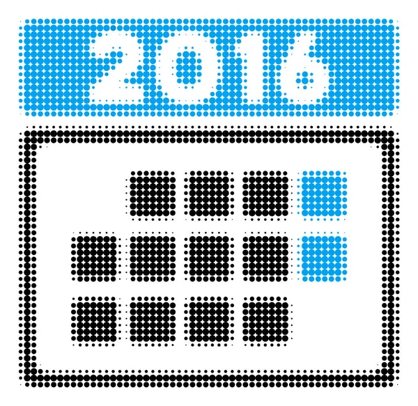 Ikonę półtonów kalendarza miesiąca 2016 — Wektor stockowy