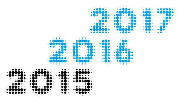 From 2016 To 2017 Years Halftone Icon — Stock Vector