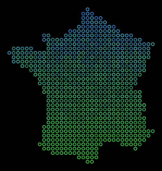 Mapa Francie Dot kruh — Stockový vektor