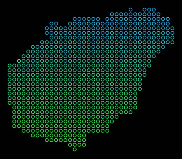 Mapa da ilha Circle Dot Hainan — Vetor de Stock