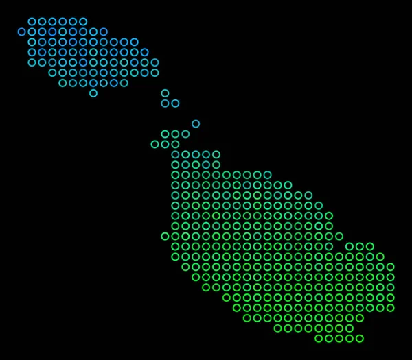 Daire nokta Malta Adası Haritası — Stok Vektör