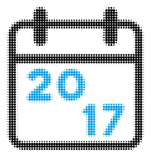 Calendário 2017 Halftone Ícone — Vetor de Stock