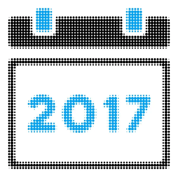 2017 r. Kalendarz ikona strony półtonów — Wektor stockowy